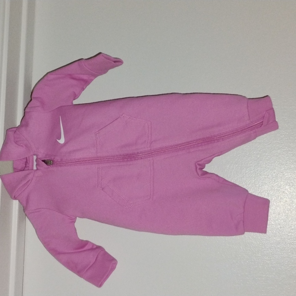 Pink Newborn Nike Romper/ oonsie